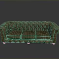 Classic Brown Tufted Chesterfield Sofa With Rolled Arms And Three Seats