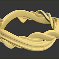 Gold Twisted Ring With Elegant Design For Daily Life Accessories 3d model