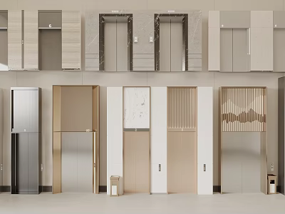 Modern Elevator Doors With Various Styles And Metal Wooden Marble Finishes For Interior Decoration 3d model