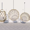Stylish Rattan Hanging Chairs With Cushions In Various Designs For Indoor Living Space