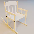 White Wooden Rocking Chair With Simple Design And Comfortable Seat For Indoor Relaxation