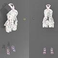 Floral Patterned Short Sleeve Dress With Stylish Sandals For Summer Outfit