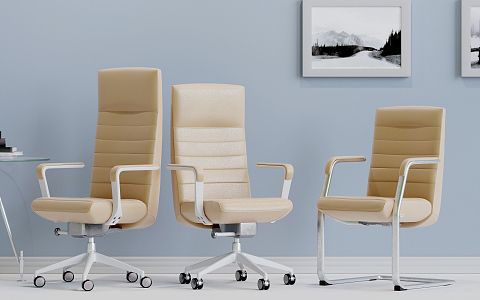 Modern Office Chair Leather Office Chair Combination 3d model