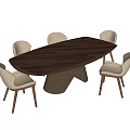 Light dining table and chair combination 3d model