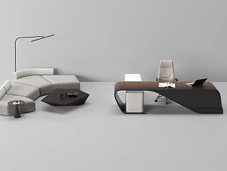 Modern office chair sofa coffee table combination 3d model