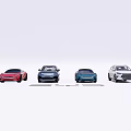BYD Car Models with Various Colors and Different Styles Lineup 3d model