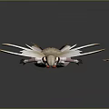 Elegant Fairy Character With Large White Wings Red And White Outfit And Decorative Staff