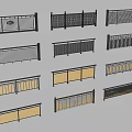 Various Decorative Fence Designs Featuring Metal Structures And Patterned Details 3d model