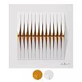 Modern White and Gold Striped Wall Decor with 3D Geometric Design for Home