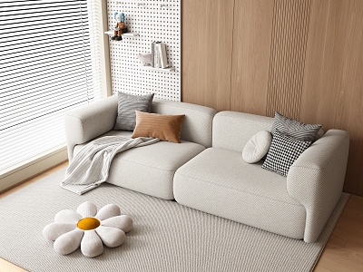 Modern double sofa 3d model