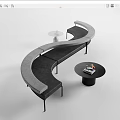 Modern Card Seat Lobby Sofa Card Seat Sofa Bookstore Sofa 3d model