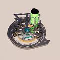 Smart Machine Precision Mechanical Structure With Metal Frame Gears And Green Components