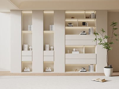 modern wardrobe cream wardrobe 3d model