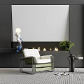 Modern Single Sofa Single Chair Coffee Table Combination 3d model