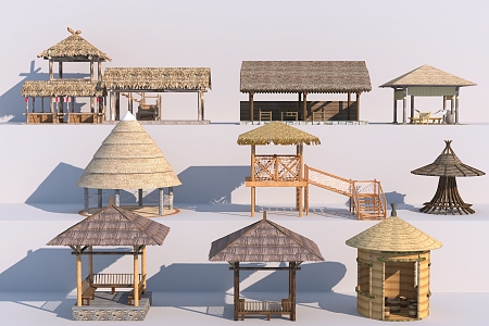 thatched pavilion 3d model