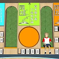 Colorful Campus Culture Wall With Reading Themed Posters Bookshelves And Educational Decor