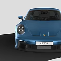 Blue Porsche 911 GT3 Sports Car With Sporty Design And Black Wheels