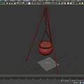Kitchen Cooking Pot Hanging On Tripod Stand With Chain Green Lid And Black Body Design