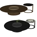POLIFORM Coffee Table Combination Mother and Mother Coffee Table Round Coffee Table Wood Ornaments Side Table 3d model