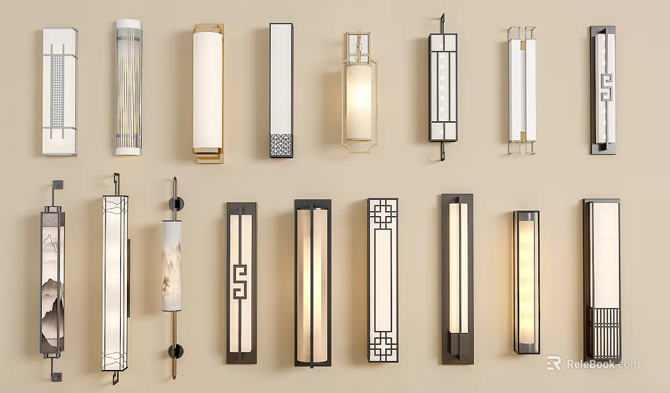 Various Modern Wall Lamps With Different Stylish Designs For Interior Decoration 3d model