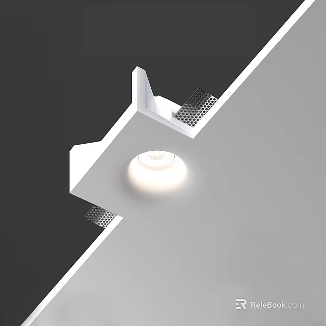 Sleek Modern Recessed Downlight Spotlight With White Illumination On Ceiling 3d model