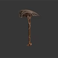 Unique Vintage Metal Hammer Weapon With Ornate Carved Design And Crafted Details