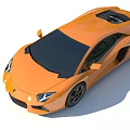 Modern Orange Lamborghini Luxury Sports Car With Sleek Design And Black Rims