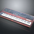 Modern Electronic Keyboard With Wooden Panel Control Knobs And Black White Keys