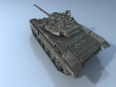 Detailed 3D Military Tank Model With Armored Hull And Cannon Barrel 3d model