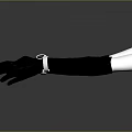 Daily Life Essential Two Black Gloves With Silver Metal Ring Decorations
