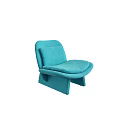 Turquoise Upholstered Modern Accent Chair With Comfortable Cushion And Unique Legs