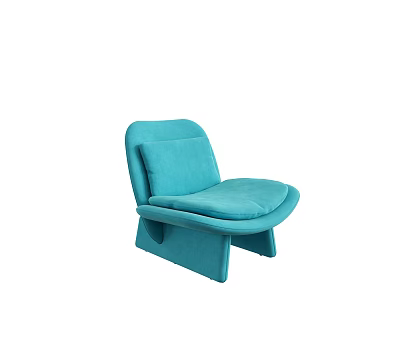 Turquoise Upholstered Modern Accent Chair With Comfortable Cushion And Unique Legs 3d model