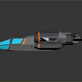 Modern Gray Passenger Aircraft With Blue Nose Orange Accent Engines And Streamlined Design