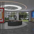 Modern Project Investment Service Hall Interior Design With Reception Desk And Bright Lighting