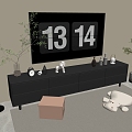 Modern Black TV Cabinet Sideboard Balcony Cabinet Storage Cabinet Entrance Cabinet 3d model