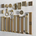 New Chinese Style Handle Wardrobe Door Handle Handle Handle Drawer Handle Square Handle 3d model