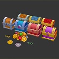 Cartoon Box Treasure Box Treasure Box Jewelry Box 3d model