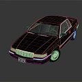 Classic Black Sedan With Chrome Grille White Wheels And Shiny Reflective Body