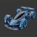 Futuristic Teal Race Car with Sleek Aerodynamic Body Large Wheels and Rear Spoiler