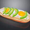 Delicious Open Faced Sandwich with Sunny Side Up Eggs and Fresh Avocado Slices