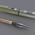 Military Rocket Launcher With Green Casing Black Control Panel And Brown Tip 3d model