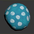 Teal Colored Edible Mushroom With White Spots On Cap And Brown Stem