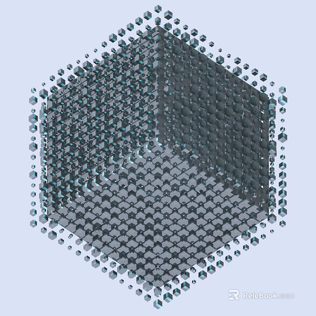 Abstract 3D Geometric Structure Composed Of Spherical Elements With Grid Pattern 3d model 