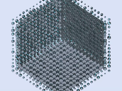 Abstract 3D Geometric Structure Composed Of Spherical Elements With Grid Pattern 3d model