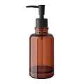 Transparent Brown Plastic Bottle With Black Pump Dispenser For Daily Use