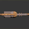 Golden Mechanical Pistol With Intricate Mechanical Details And Shiny Reflective Surface