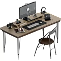 Middle Style Computer Desk 3d model