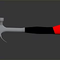 Silver Head Hammer With Black Handle And Red End On Gray Background