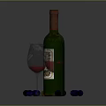 Essential Wine Accessories For Home Use With Bottle Glasses Grapes And Corkscrew
