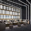 Modern Luxury KTV Lounge Interior With Sofa Coffee Tables And Lighting Design